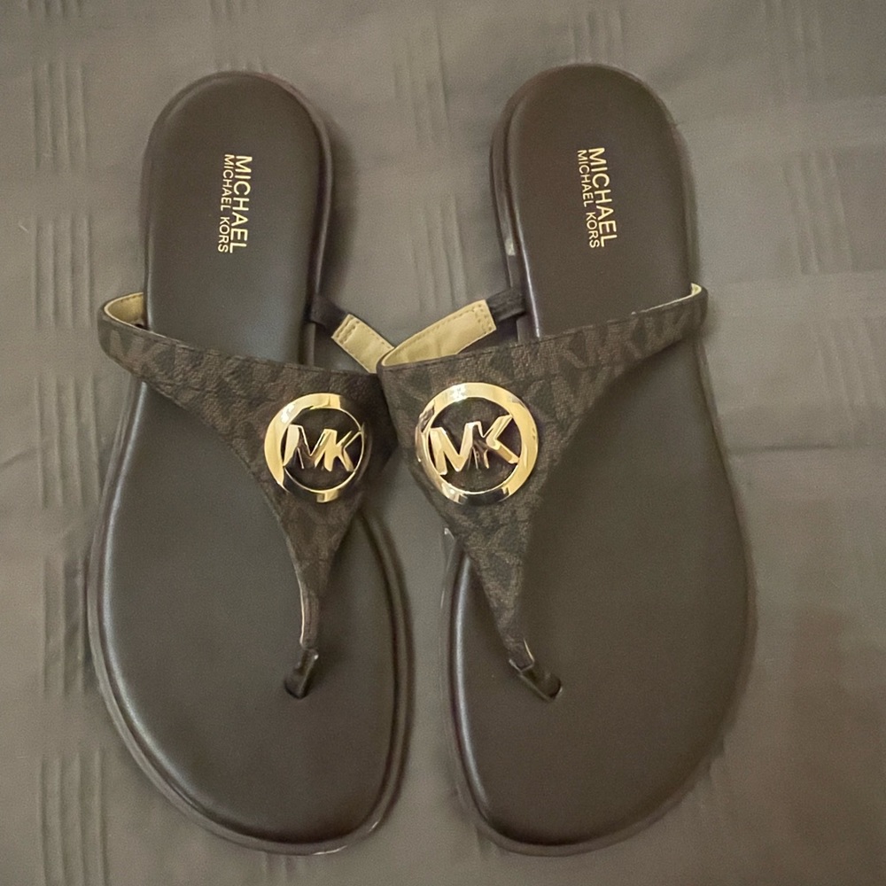 Micheal Kors dark brown sandals